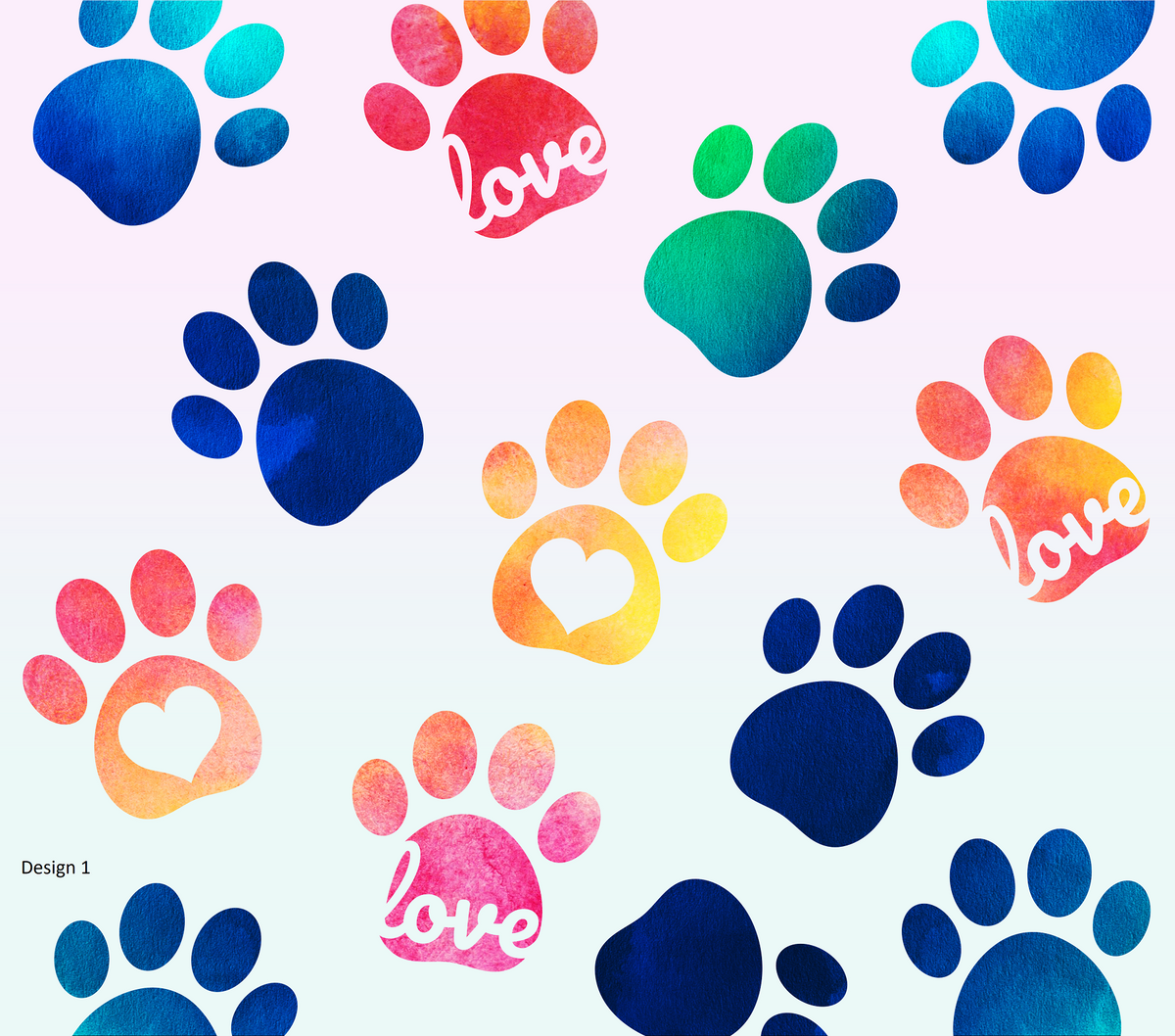 Rainbow Paw Print Tumbler