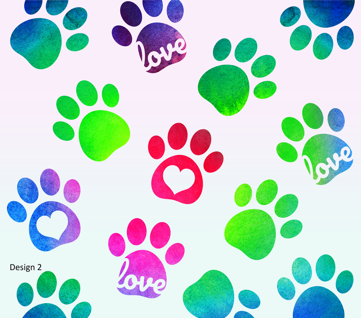 Rainbow Paw Print Tumbler