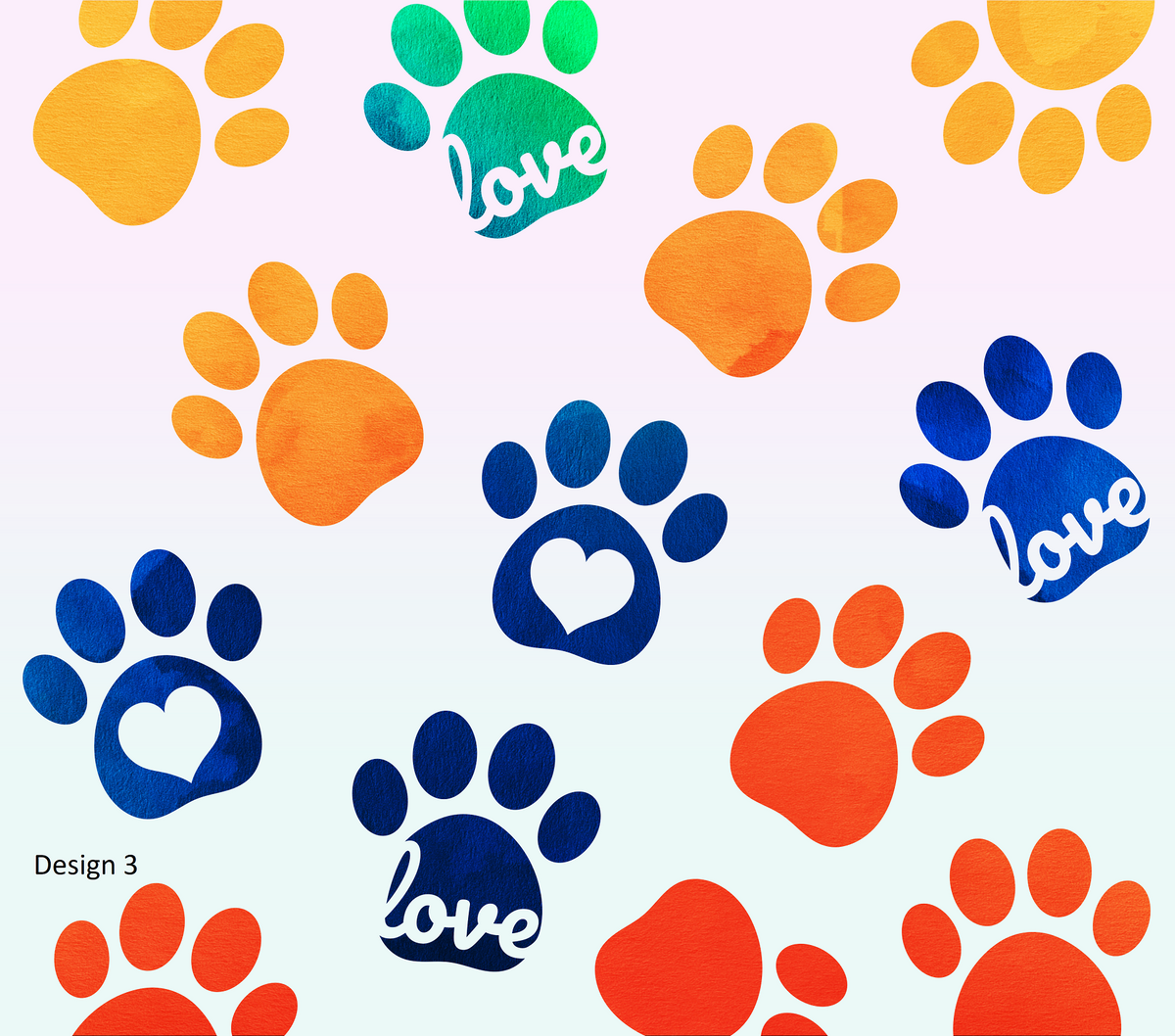 Rainbow Paw Print Tumbler