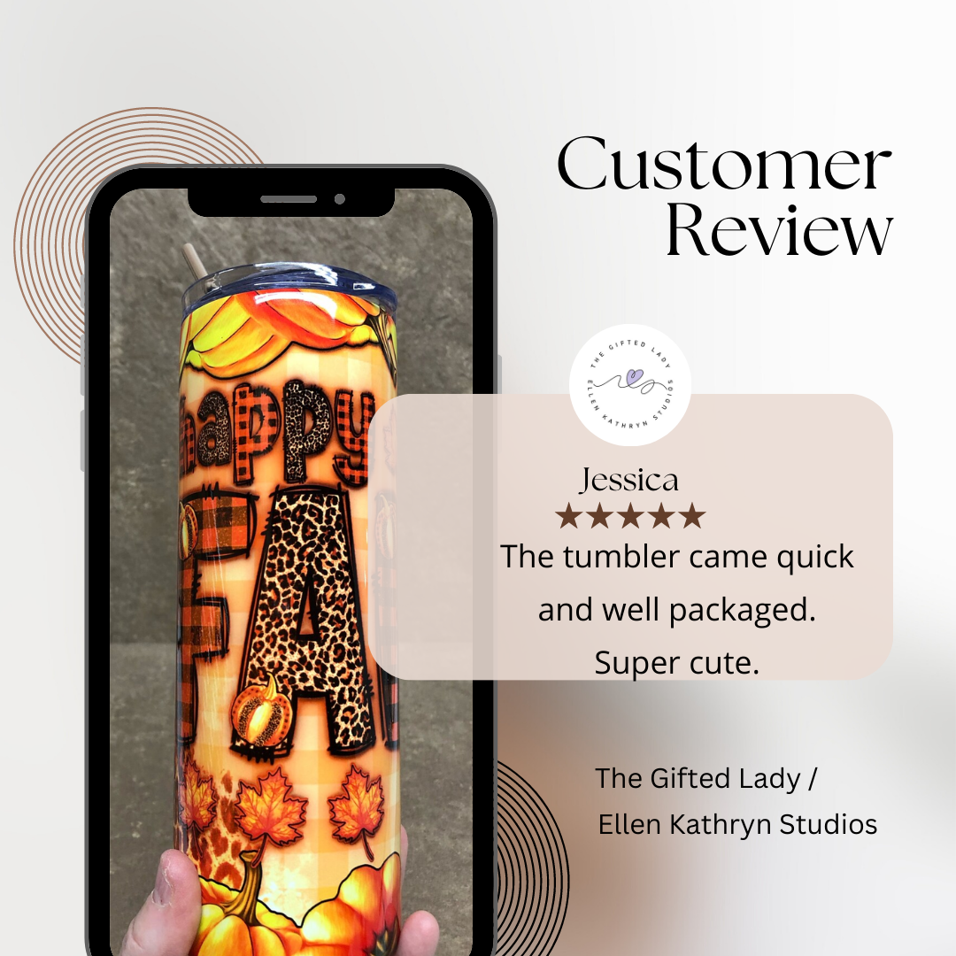 Happy Fall 20 oz Skinny Tumbler