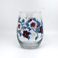 Hand Painted Blue & Burgundy Wine Glasses (Set of 2)