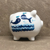 Personalized Painted Whale Piggy Bank
