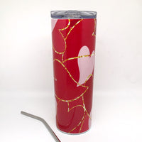 Ready to Ship Red Hearts Skinny Tumbler