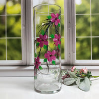 Hand Painted Pink Floral Vase