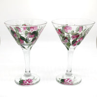 Painted Rosebud Martini Glasses (Set of 2)