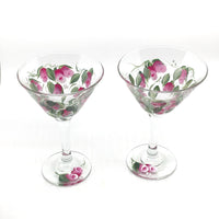 Painted Rosebud Martini Glasses (Set of 2)