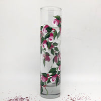 Hand Painted Pink Rose Bud Vase