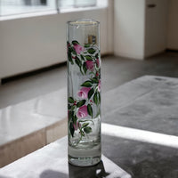 Hand Painted Pink Rose Bud Vase