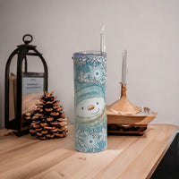 Winter Blue Snowman Skinny Tumbler