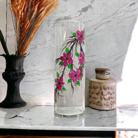 Hand Painted Pink Floral Vase