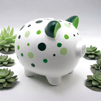 Green Dots Piggy Bank