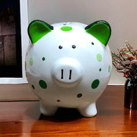 Green Dots Piggy Bank