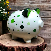 Green Dots Piggy Bank