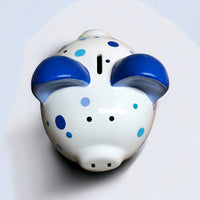 Personalized Blue Dots Piggy Bank