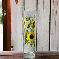 Hand Painted Sunflower Bud Vase
