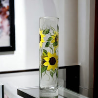 Hand Painted Sunflower Bud Vase