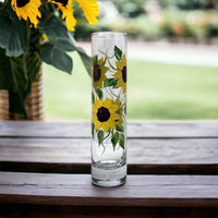 Hand Painted Sunflower Bud Vase