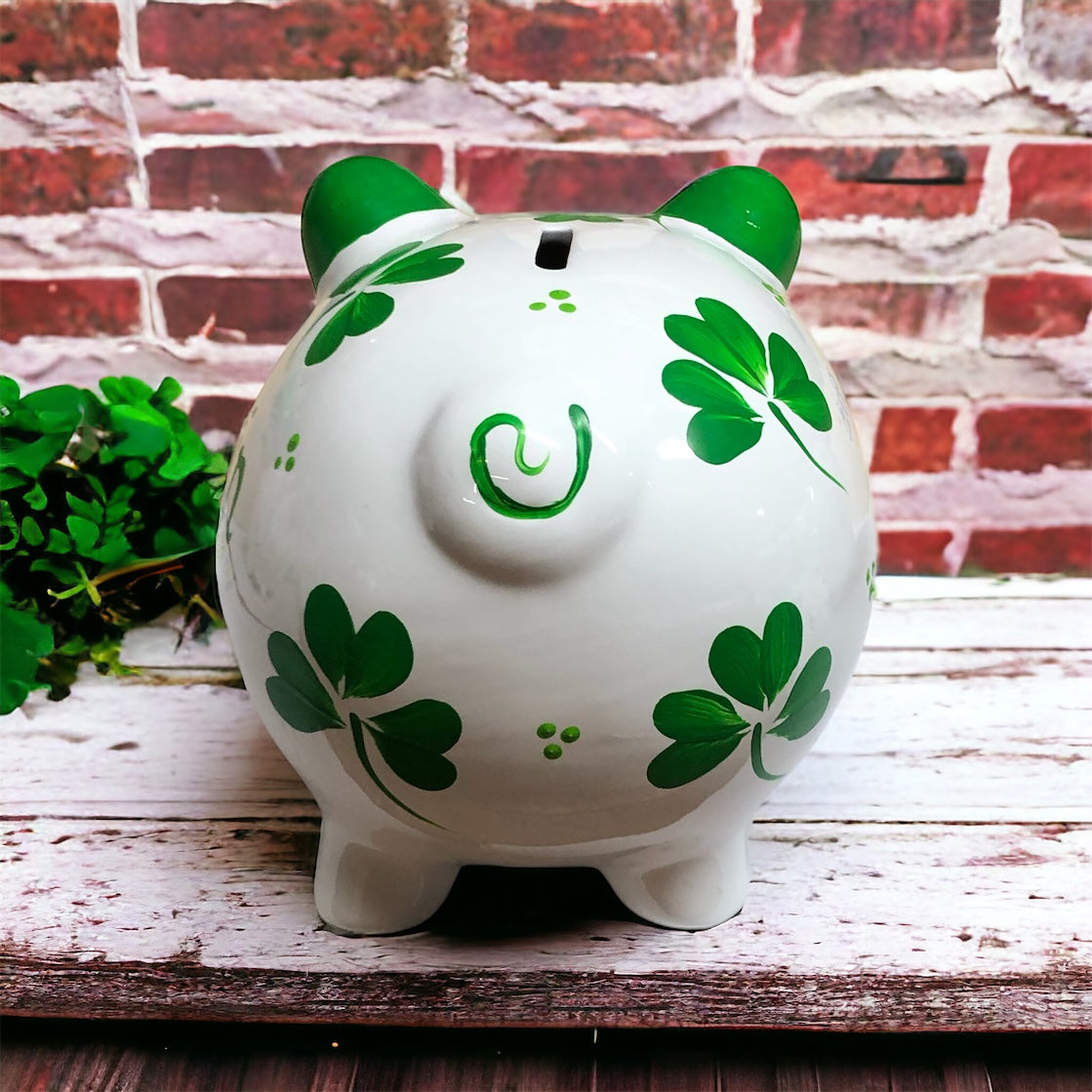 Personalized Shamrock Piggy Bank
