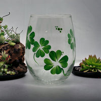 Irish Shamrock Wine Glass