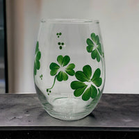 Irish Shamrock Wine Glass