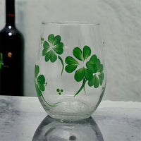 Irish Shamrock Wine Glass