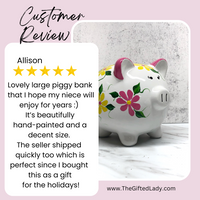 Pink Rose Piggy Bank