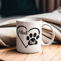 Pitbull Dad Paw Print Mug
