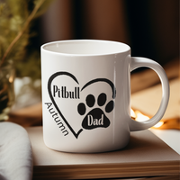 Pitbull Dad Paw Print Mug