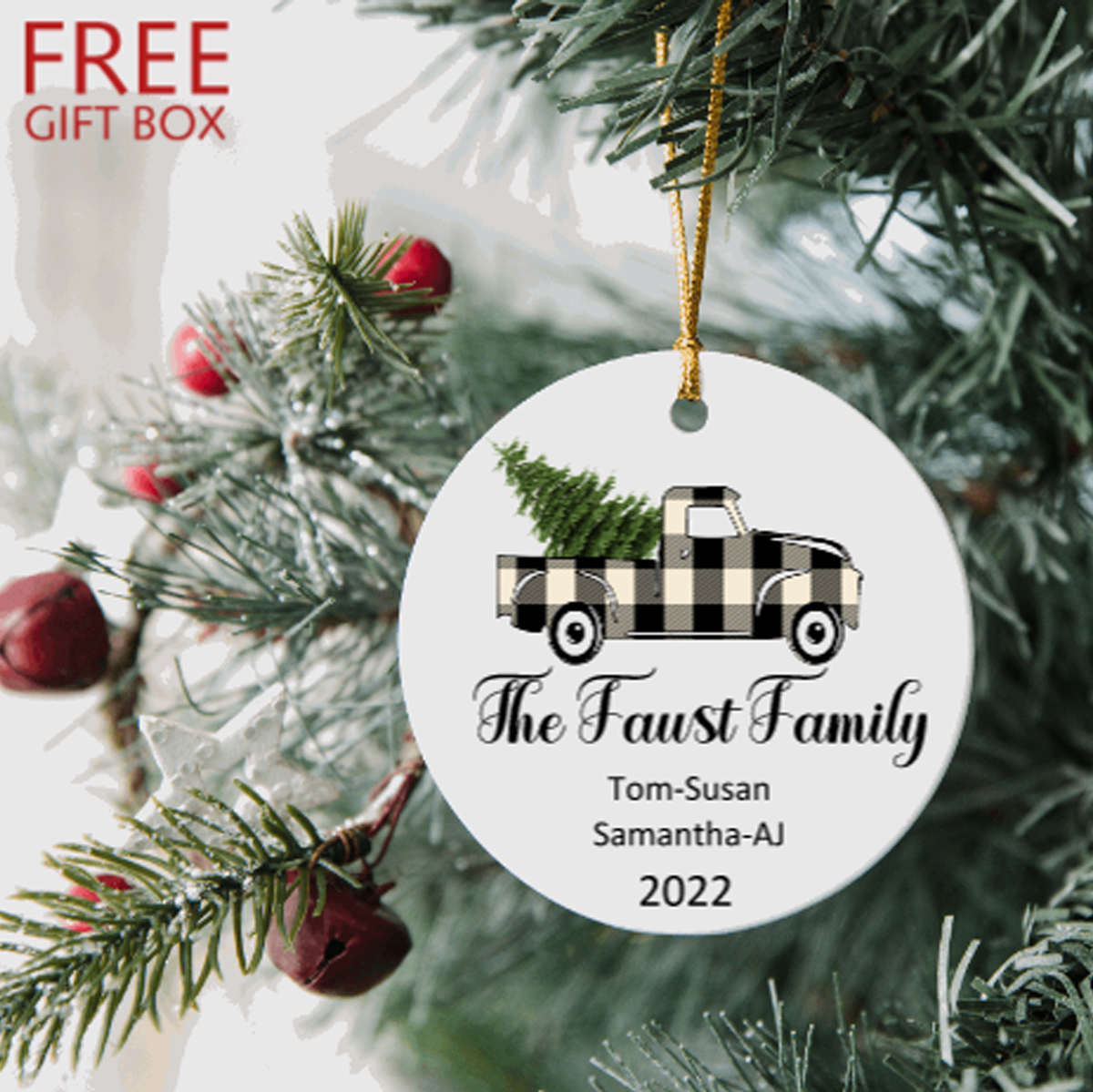 Family Name Christmas Ornament