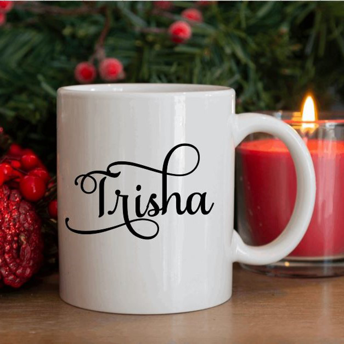 Personalized Holiday Blue Truck Mug