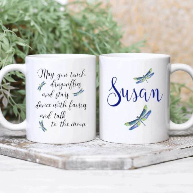 Blue Dragonfly Personalized Mug