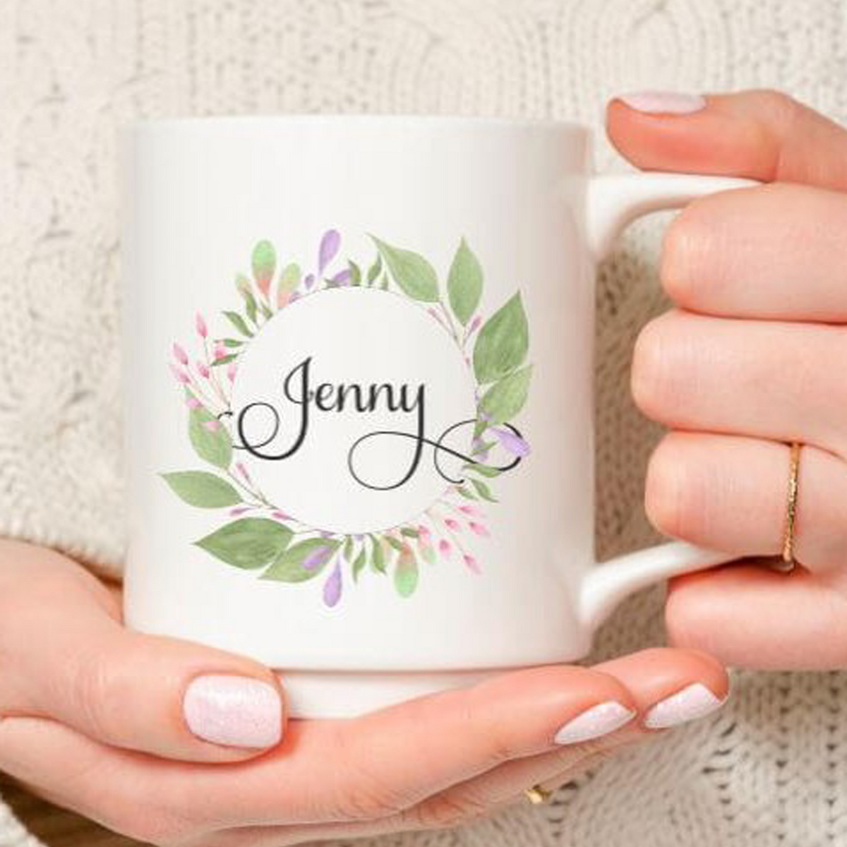 Personalized Floral Mug