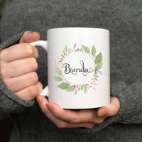 Personalized Floral Mug