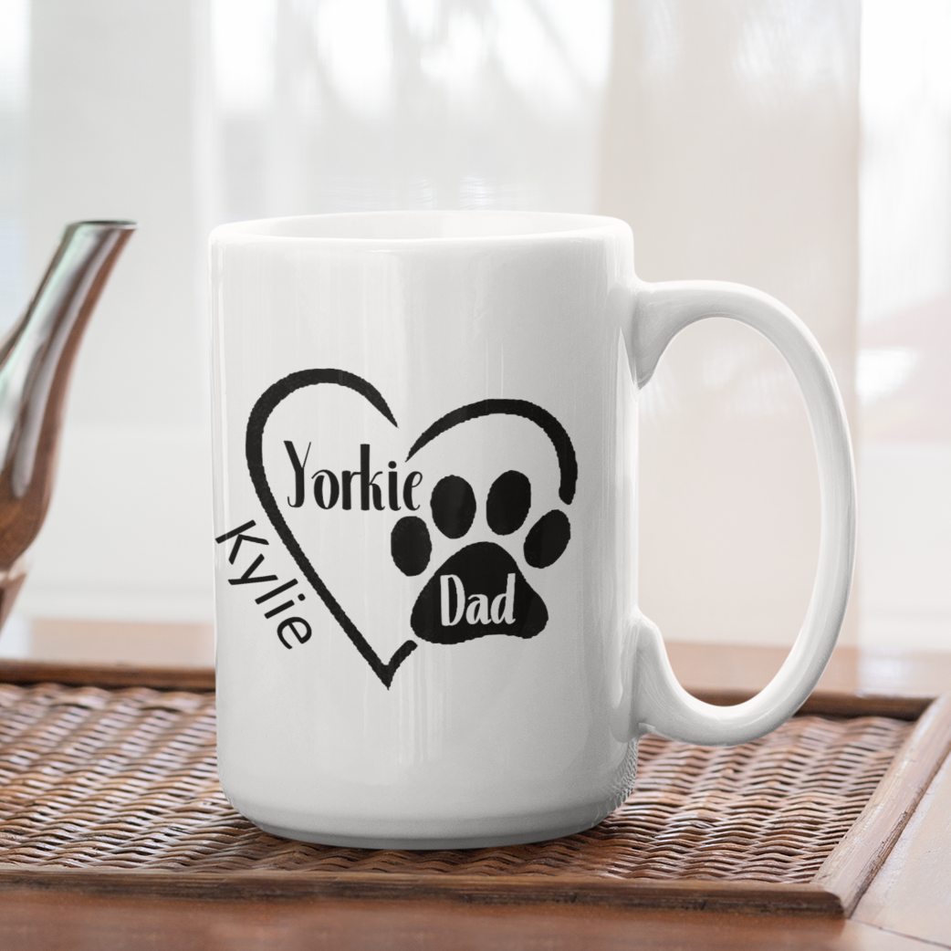 Yorkie Dad Paw Print Mug