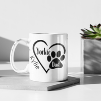 Yorkie Dad Paw Print Mug
