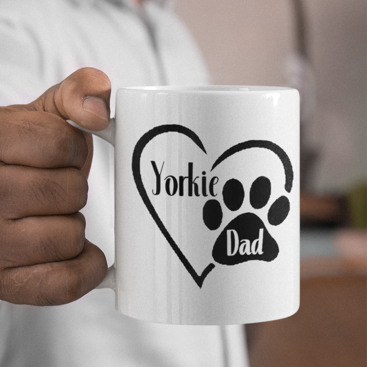 Yorkie Dad Paw Print Mug