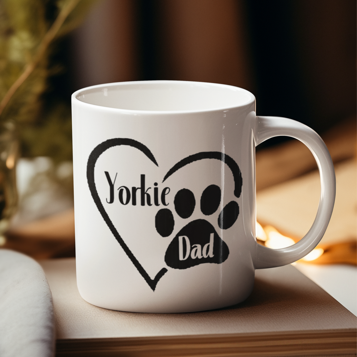Yorkie Dad Paw Print Mug