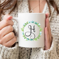 Personalized Floral Coffee Mug