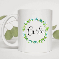 Personalized Floral Coffee Mug
