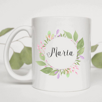 Personalized Floral Mug