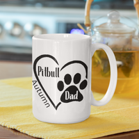 Pitbull Dad Paw Print Mug