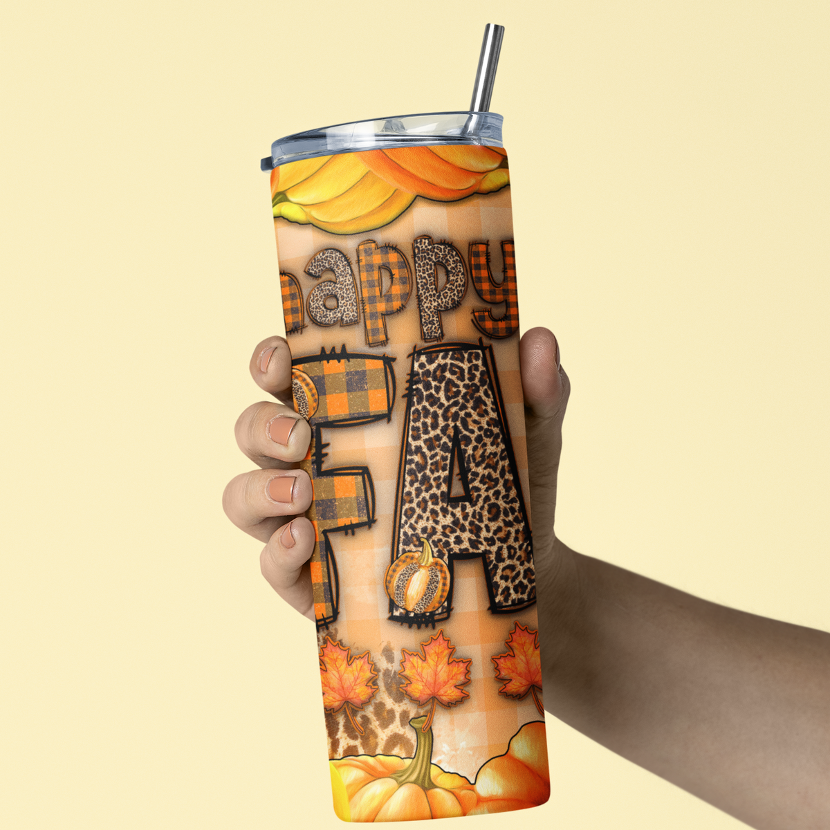 Happy Fall 20 oz Skinny Tumbler