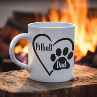 Pitbull Dad Paw Print Mug