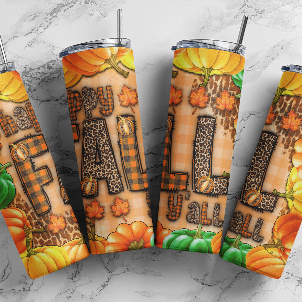 Happy Fall 20 oz Skinny Tumbler