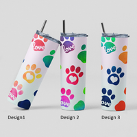 Rainbow Paw Print Tumbler