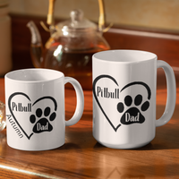 Pitbull Dad Paw Print Mug