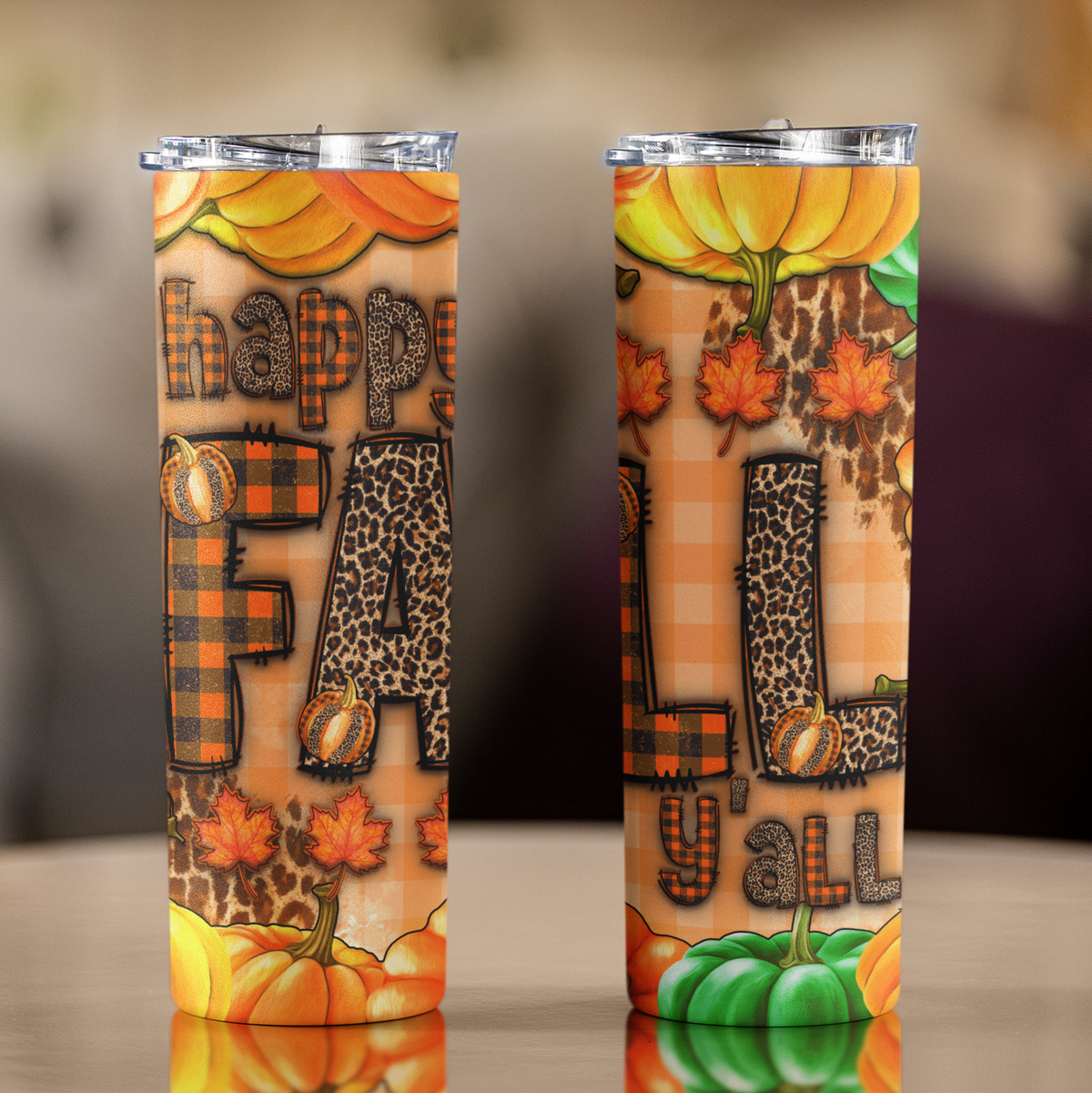 Happy Fall 20 oz Skinny Tumbler