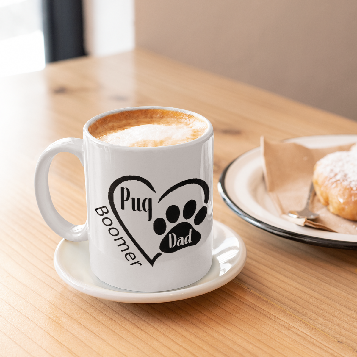 Pug Dad Paw Print Mug