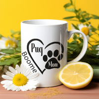 Pug Mom Paw Print Mug