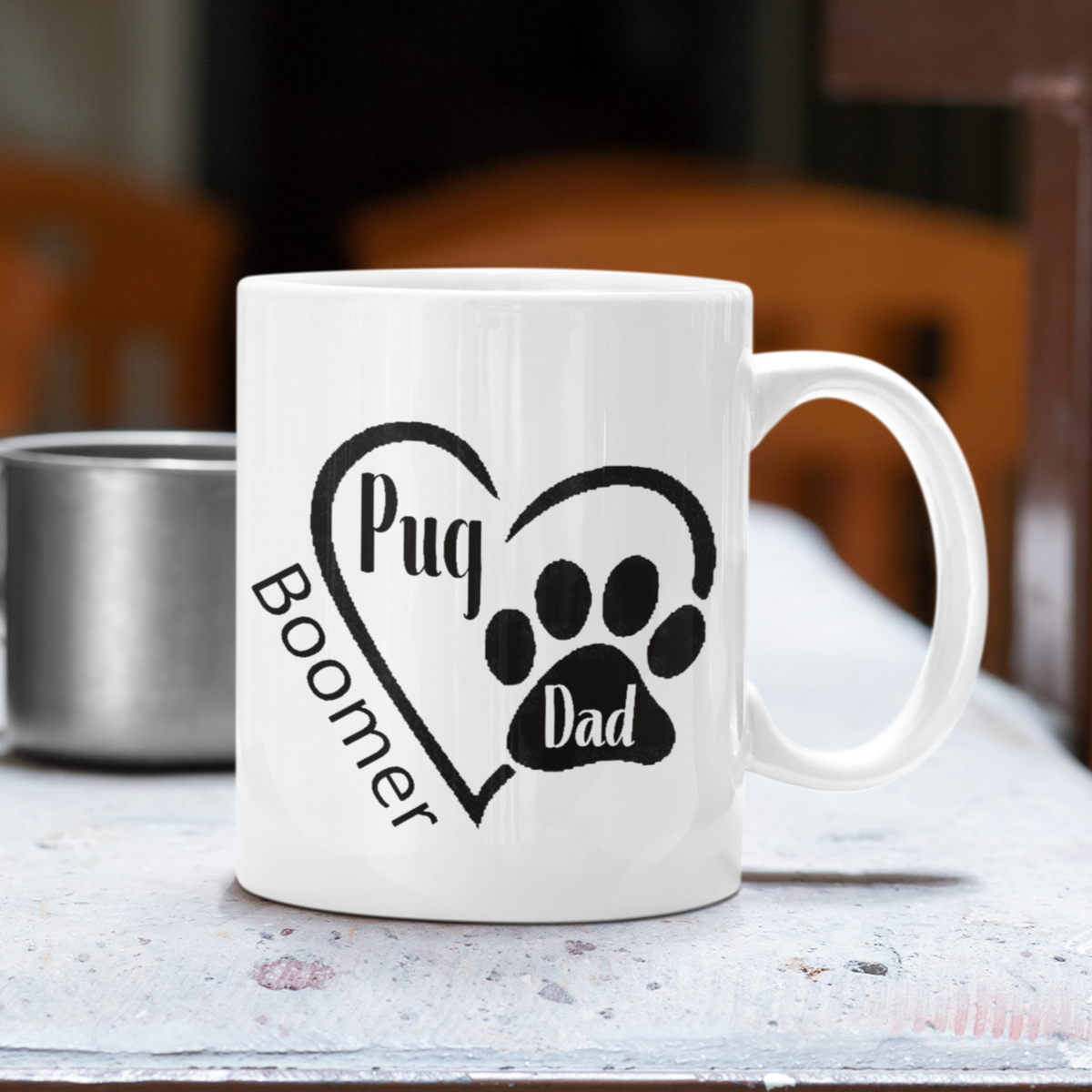 Pug Dad Paw Print Mug